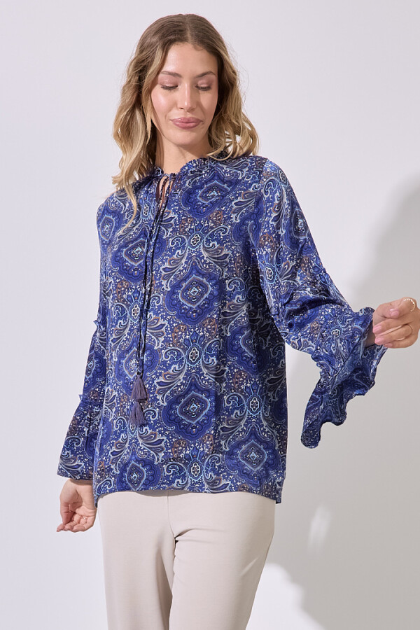 Blusa Arabescos AZUL/MULTI