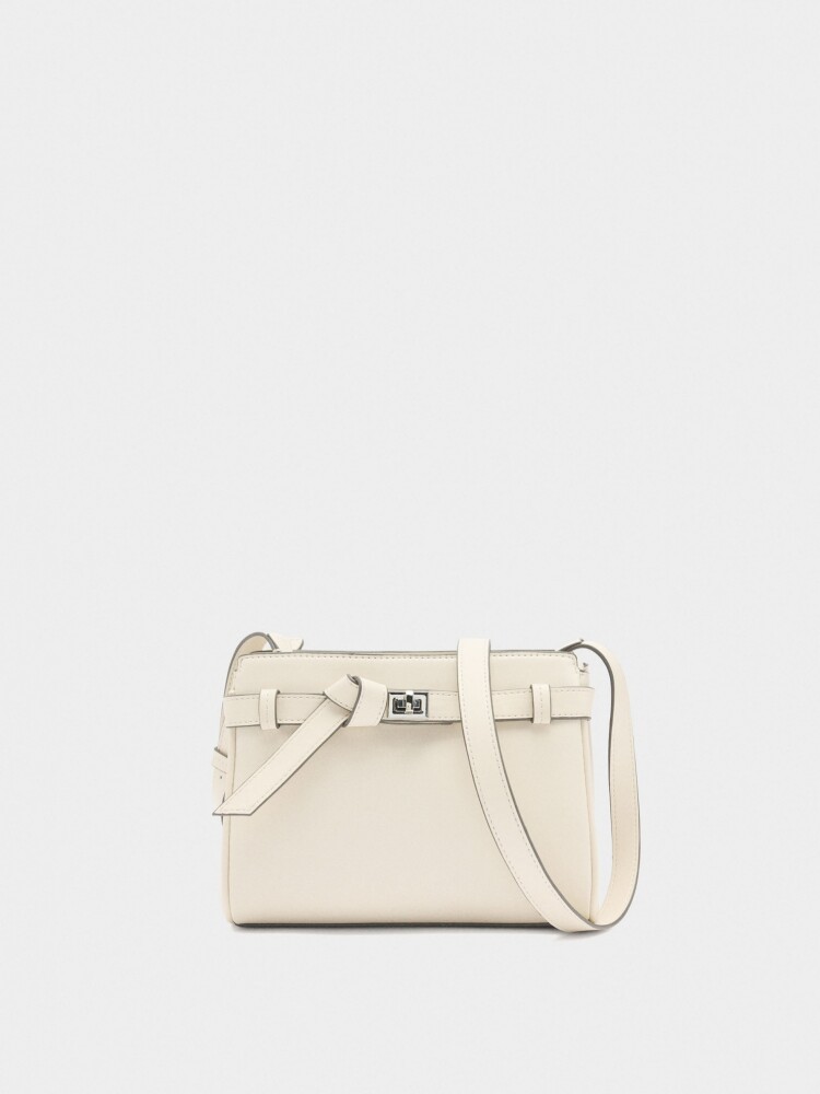 Bolso Bandolera Con Detalle De Cinturón crudo
