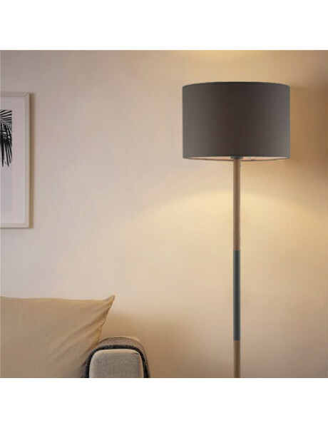 LAMPARA DE PIE D35x160CM TELA/METAL GRIS LAMPARA DE PIE D35x160CM TELA/METAL GRIS
