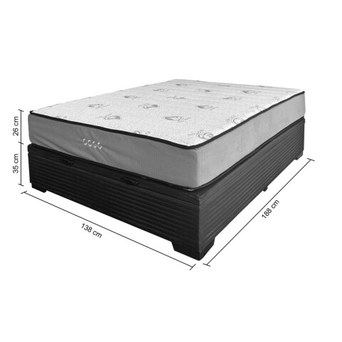 Sommier MEGA DENSIDAD Box Baúl – Reversible con Refuerzo Grauniert® 2 Plazas 138 cm