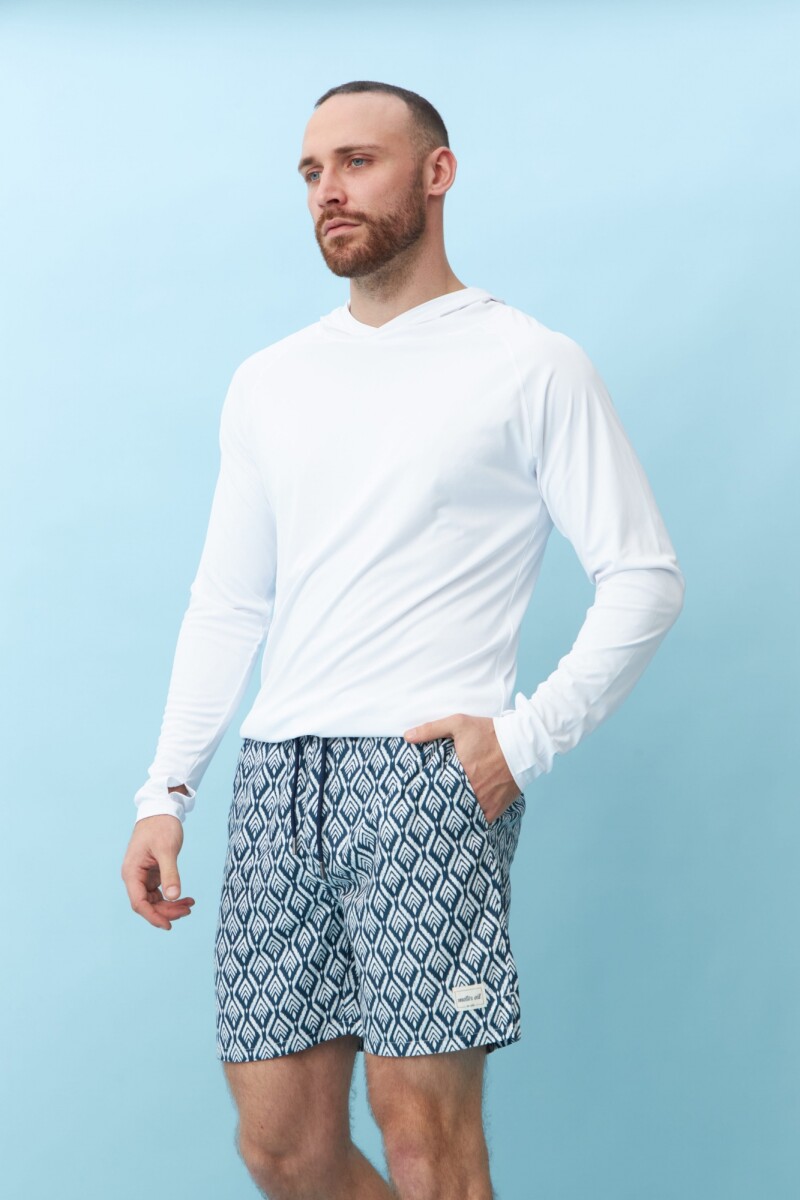 Remera UV con capucha - Blanco 