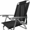 Reposera Playa En Aluminio Reclinable C/mochila Miami Beach NEGRO