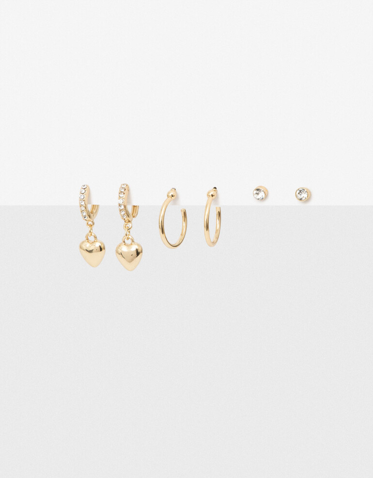 Aros Sets Strass Set De Aros Con Strass - Dorado