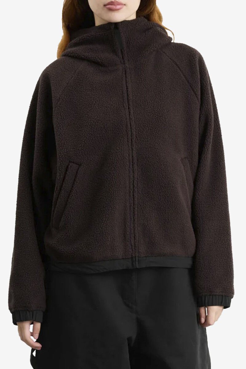 W' HOODED HELIX FLEECE JACKET Marron