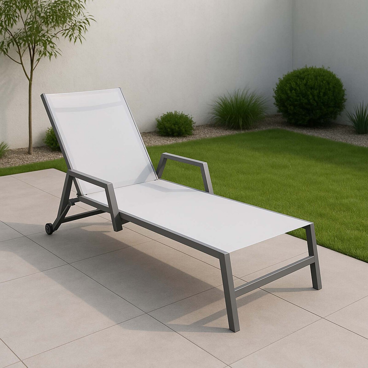 REPOSERA - ALUMINIO-Y-TEXTILINA GRIS ARUBA 