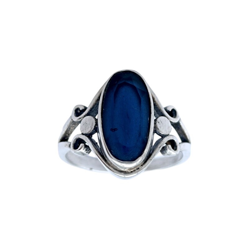 Anillo Solitario-Plata 925-Piedra Zafiro-AN3825 conpiedra