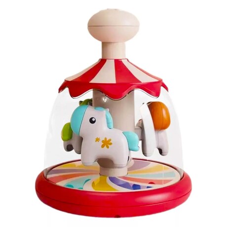 Calesita Carrusel Musical con Ponis Juguete Bebés Huanger Rojo