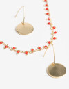 Bijouterie Set Metal Set De Aros Chapones Y Collar Beads - Dorado