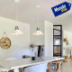 Lampara Colgante Industrial Vintage Nueva York Blanco