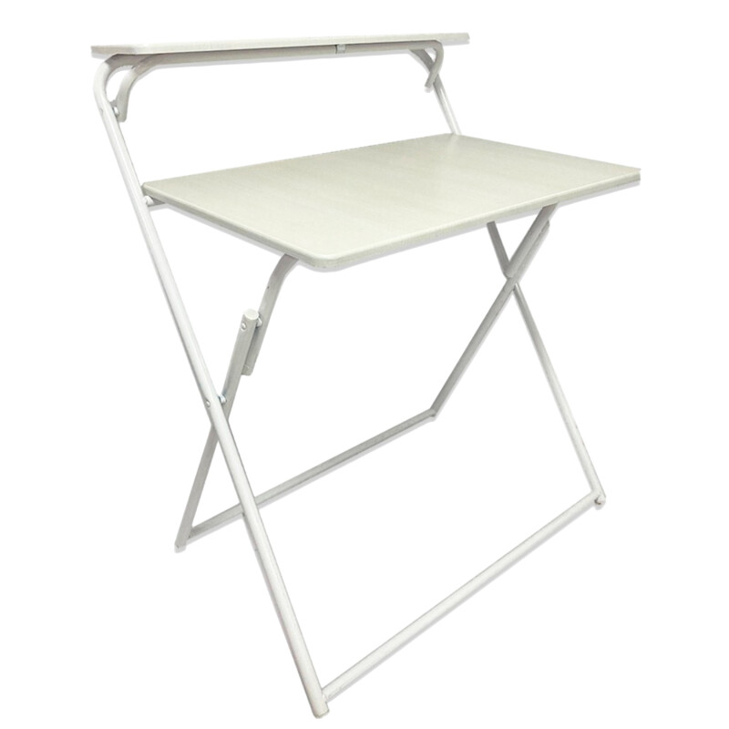 Escritorio Plegable con Estante en MDF 77x50x75cm Blanco