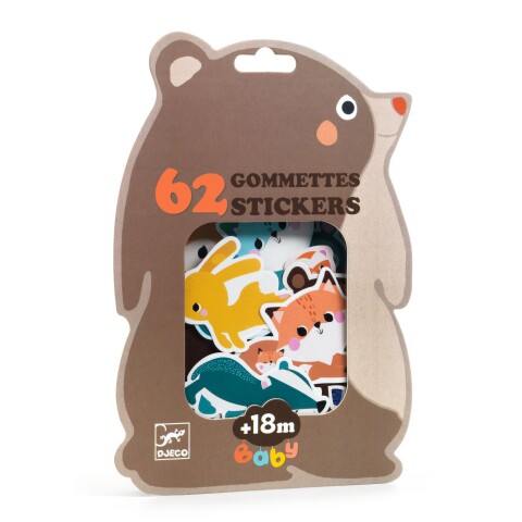 Set de 62 stickers para bebés +18m Forest Animals