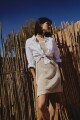 Camisa boho con vainillas blanco