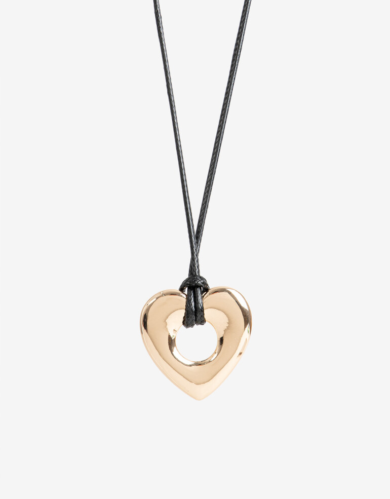 Collares Cortos Con Dijes Collar Corto Corazón - Dorado