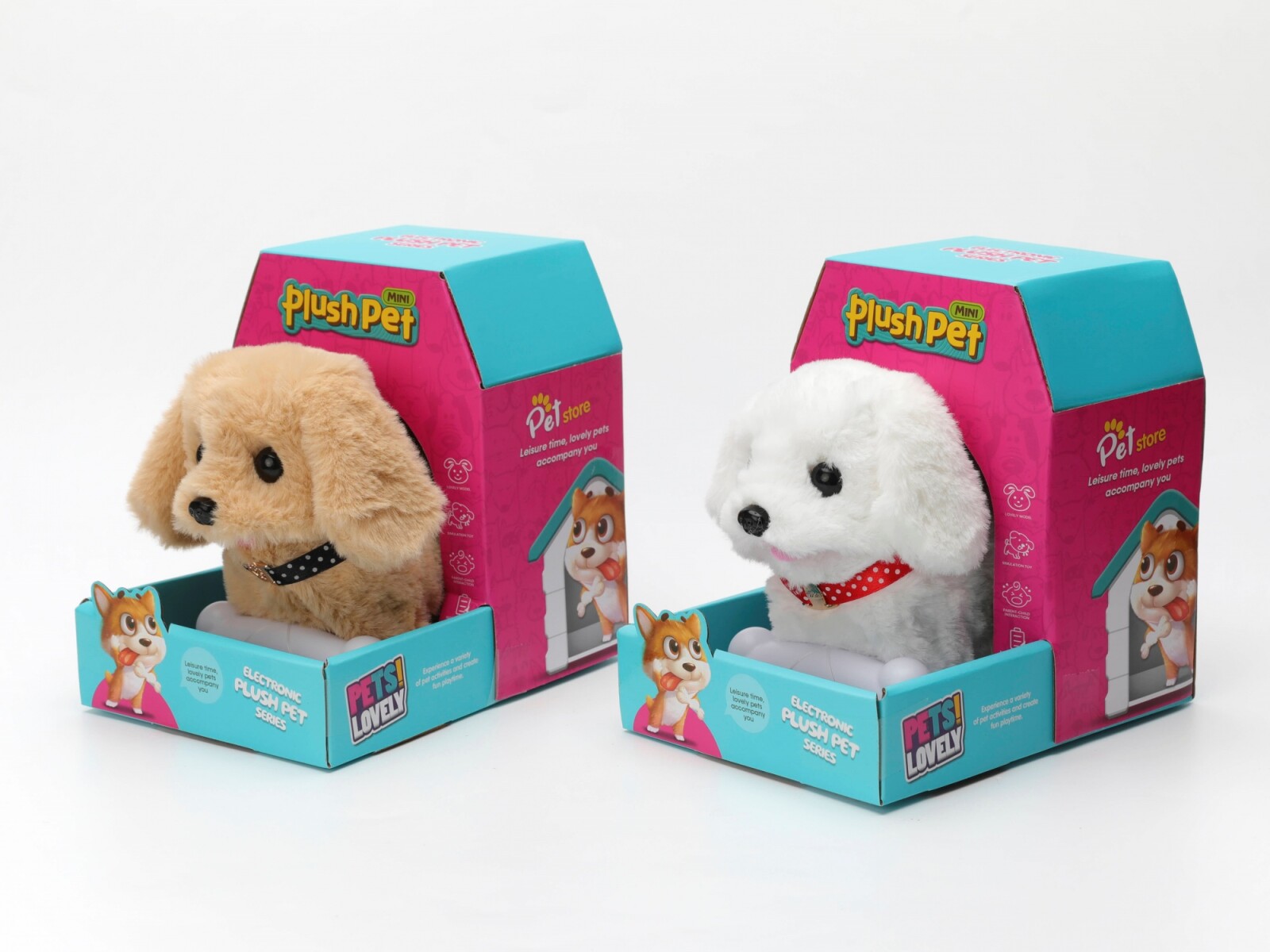 JUGUETE ELECTRÓNICO DE PELUCHE PARA CACHORROS (BICHON FRISE/GOLDEN RETRIEVER) 