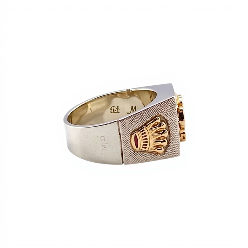 Anillo Mesa-Plata y Oro-Piedra Onix-AN5175 conpiedra