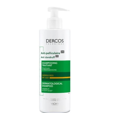 Vichy shampoo línea Dercos Anticaspa cabello seco 390 ml