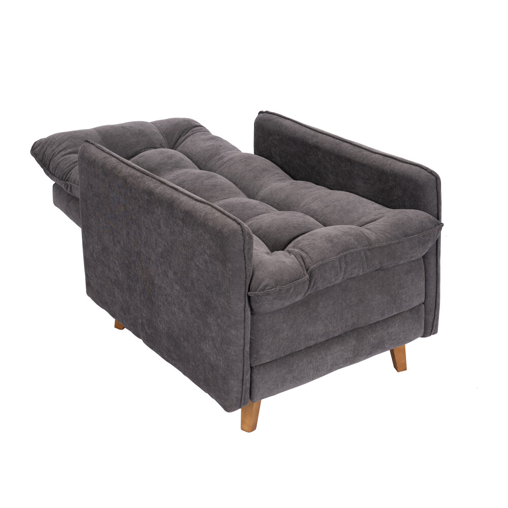 Butaca Reclinable 1 Cuerpo + Puff Living - Montreal Gris