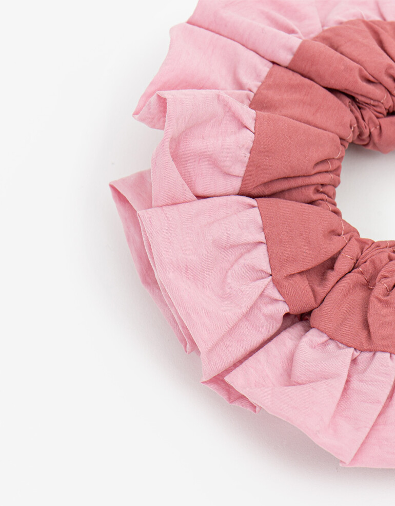 Skunzies Texturada Maxi Scrunchie Bicolor - Rosa Claro