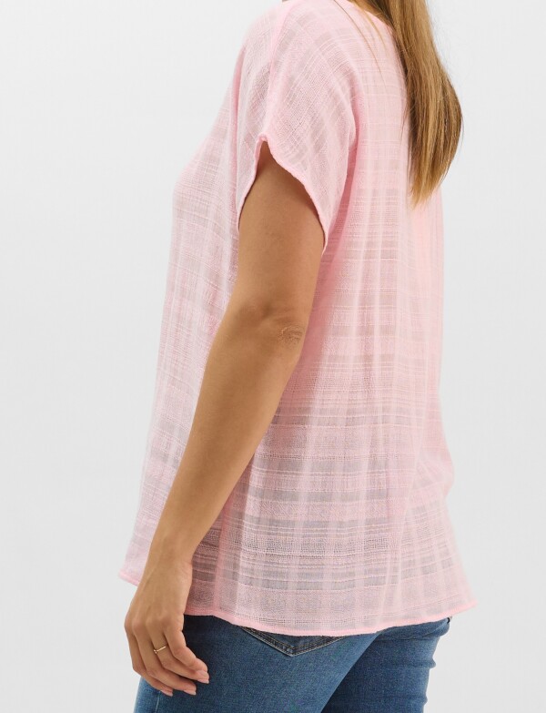 Blusa Fluida De Algodón Texturizado ROSA