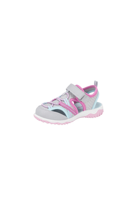 Sandalias deportivas con velcro, tonos gris y rosado Sin color