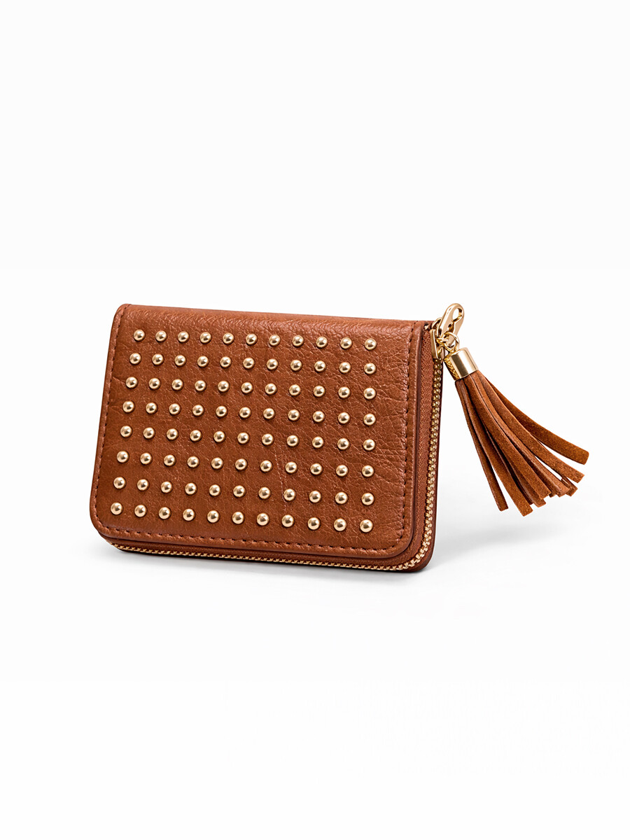 BILLETERA TACHAS - CARAMELO 