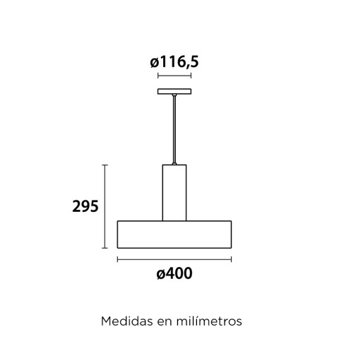 Colgante campana metal blanco opaco 1xE27 Ø400mm BM2028