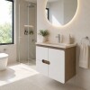 Mueble de baño suspendido Sarué Nogueiral/Nude 60cm con bacha Mueble De Baño Suspendido Sarué Nogueiral/nude 60cm Con Bacha