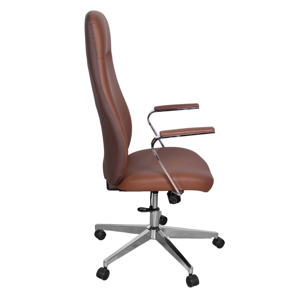 SILLA DE ESCRITORIO PU MARRON D-470