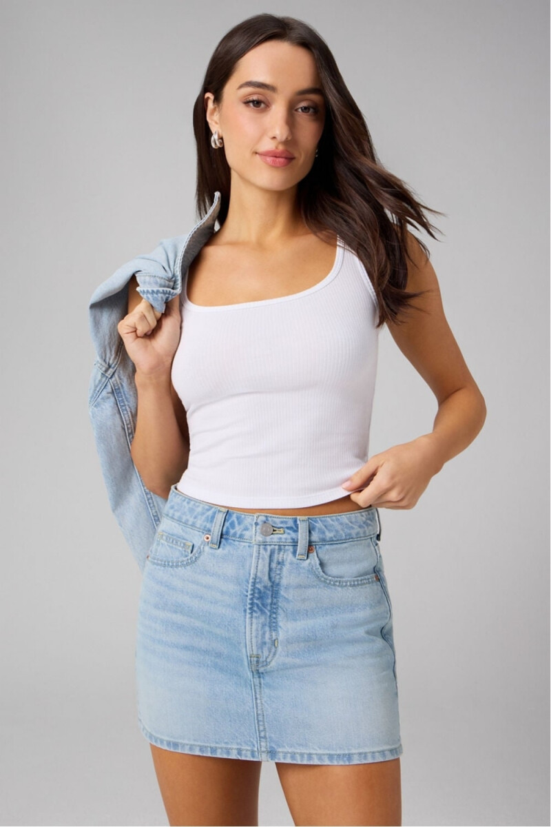 Bividi Modal Rib Cropped Bividi Mujer - Classic White 