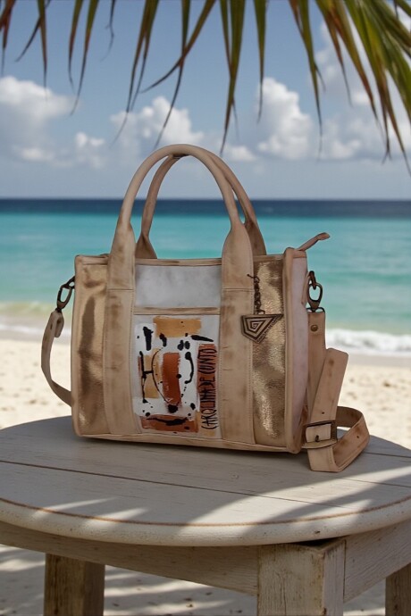 Cartera TALI Natural Con Arte Pintado A Mano Cartera TALI Natural Con Arte Pintado A Mano