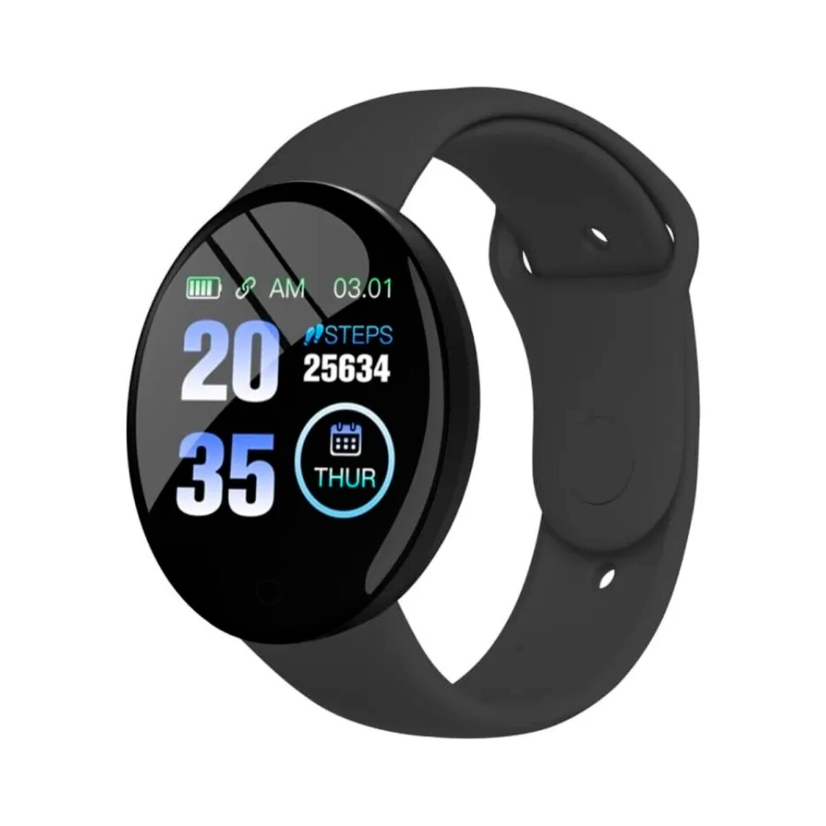 SmartWatch Unisex Bluetooth Alarma Deporte Música - Negro 