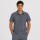Casaca polo con botón unisex Gris jaspeado