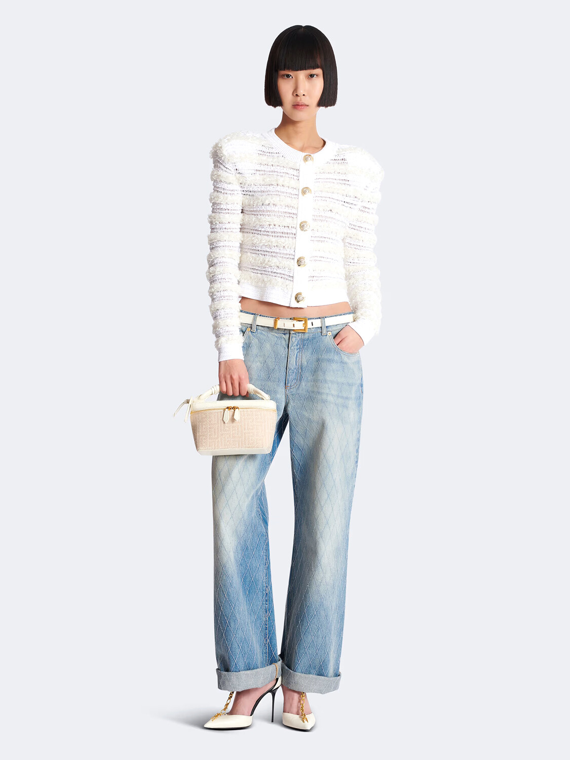 BALMAIN - VANITY CASE B-ARMY MONOGRAMMED Alta Automática