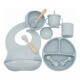 Set Alimentación Bebé en Silicona Libre Bpa 10 Piezas Gris
