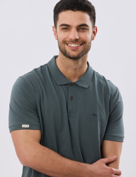 REMERA POLO LISA JERSEY Petroleo