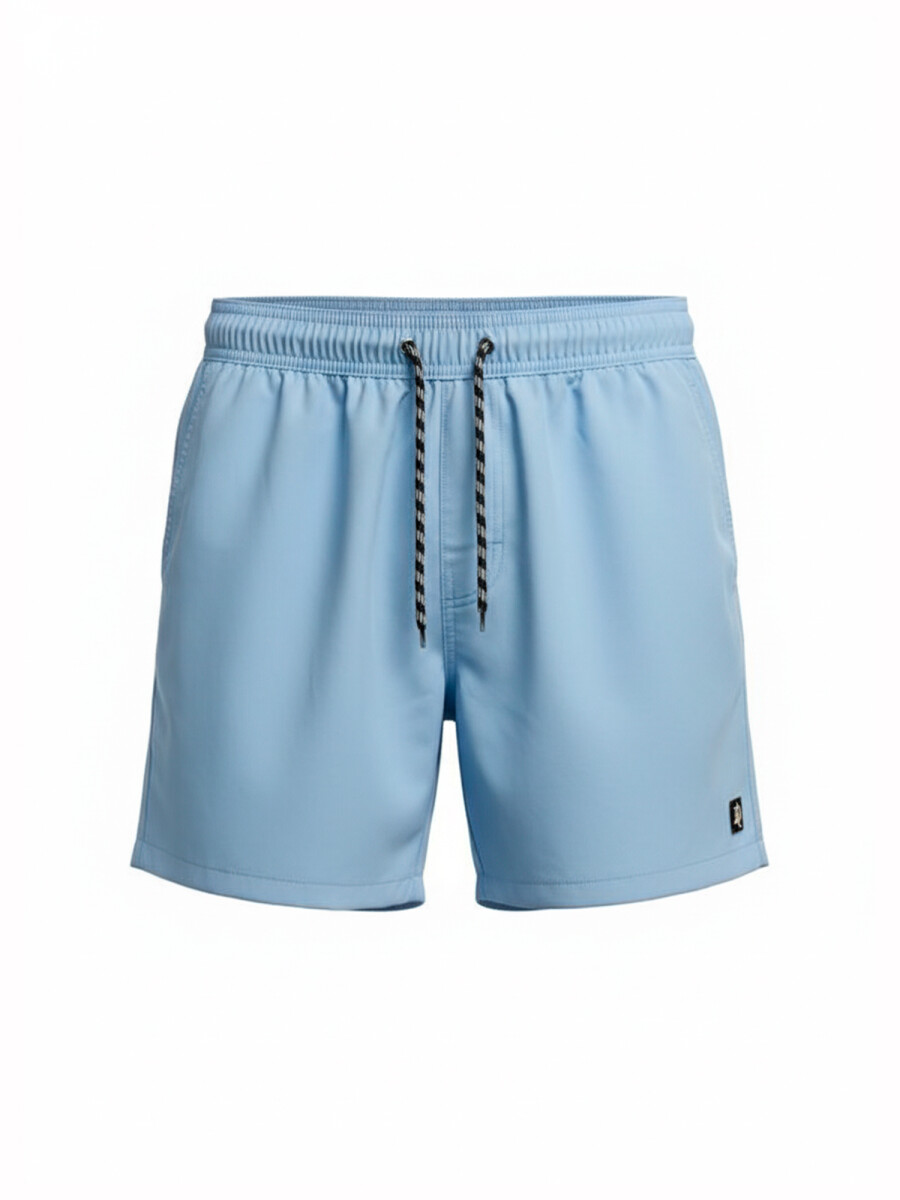 Short de baño liso - celeste 