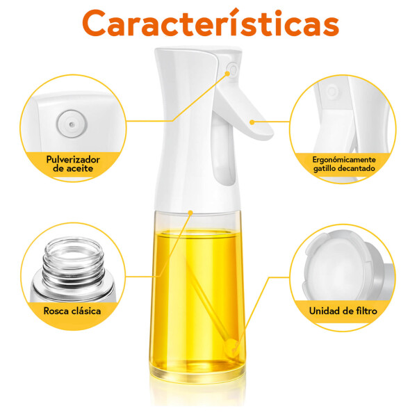 Pulverizador de Aceite 220 ml | Spray de Cocina Saludable, Preciso y Reutilizable para Air Fryer y Ensaladas Blanco Pulverizador de Aceite 220 ml | Spray de Cocina Saludable, Preciso y Reutilizable para Air Fryer y Ensaladas Blanco