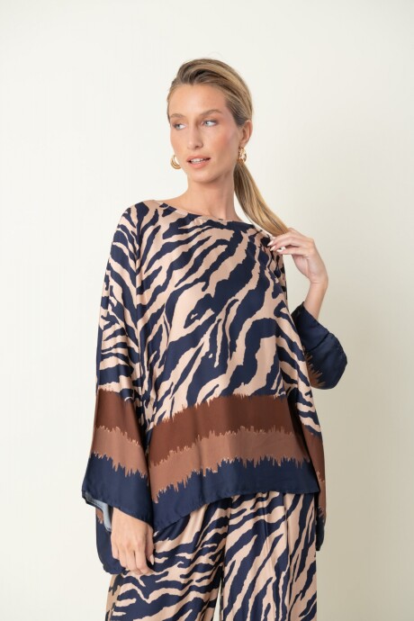 BLUSA OJO DE TIGRE Azul