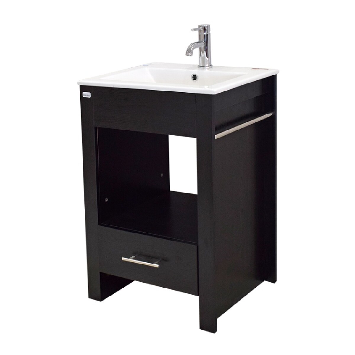 Mueble De Baño Emv172n Negro Con Bacha De Loza 