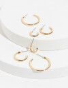 Aros Argollas Set Adicional Set De Argollas Bañadas En Oro - Dorado