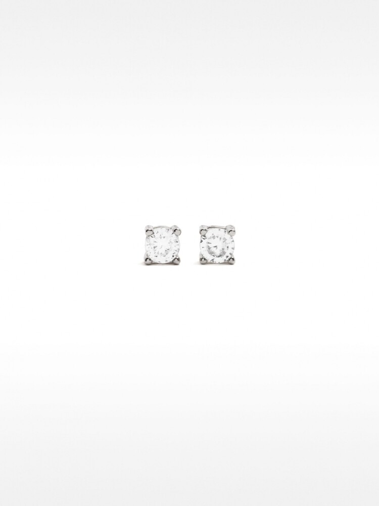 Pendientes Cortos De Plata 925 Con Circonitas plateado