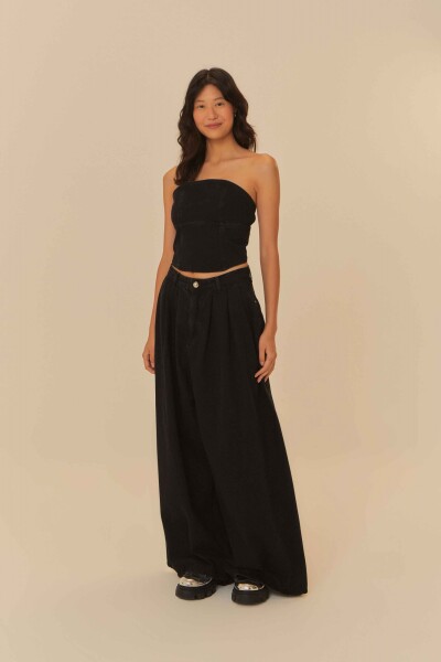 PANTALON BLACK JEANS AMPLA PRE Negro