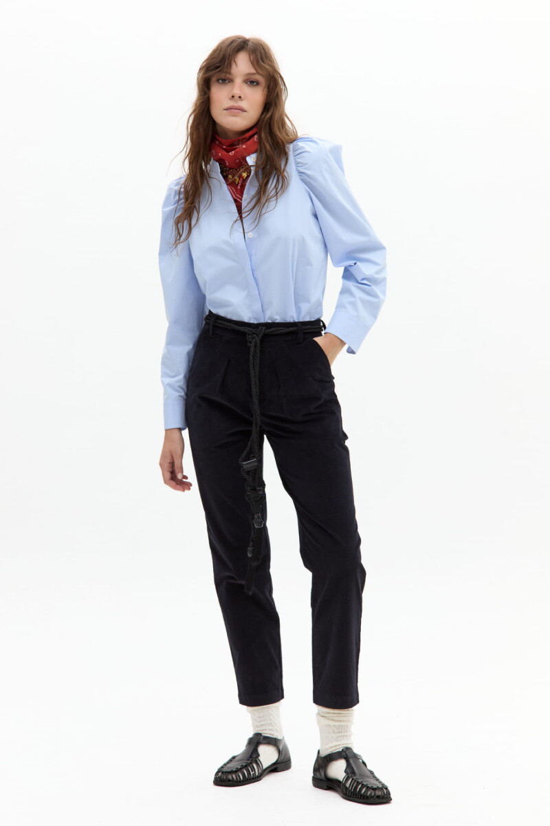 Camisa Lilium en Algodón Celeste