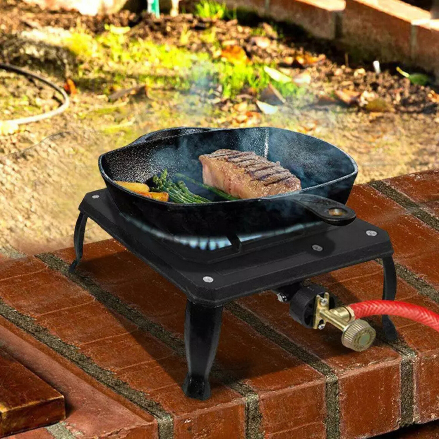 Estufa De Gas Portátil Para Camping, Acero Inoxidable, Pequeña Y Ligera, Ideal Para Exteriores
