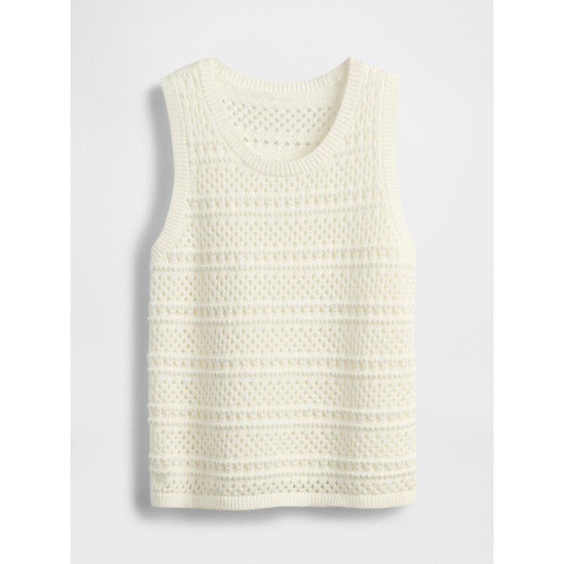 SL CROCHET SWEATER SHELL NEW OFF WHITE OPT1