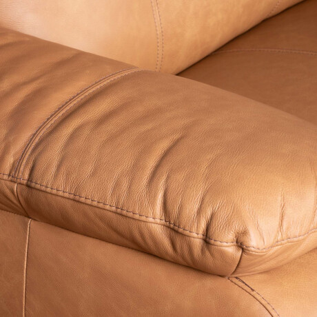SOFA 2 CUERPOS CUERO-100-NATURAL MARRON LAURENT CAMEL