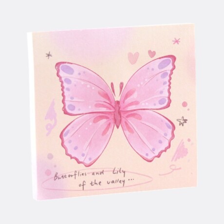 Block De Notas Mariposa Varios Colores Rosa Chicle