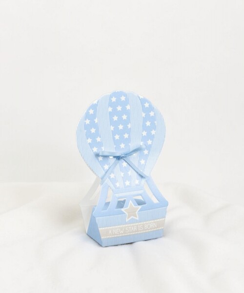 Globo aerostatico baby shower 6x4x14,5 cm - CELESTE Globo aerostatico baby shower 6x4x14,5 cm - CELESTE