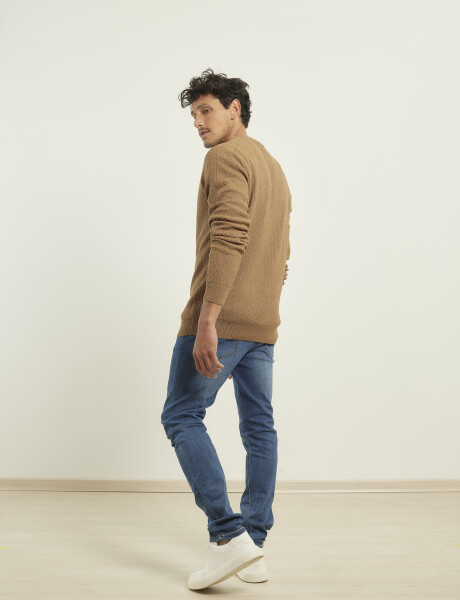 470591 SWEATER PUNTO FINO HARRINGTON LABEL Camel