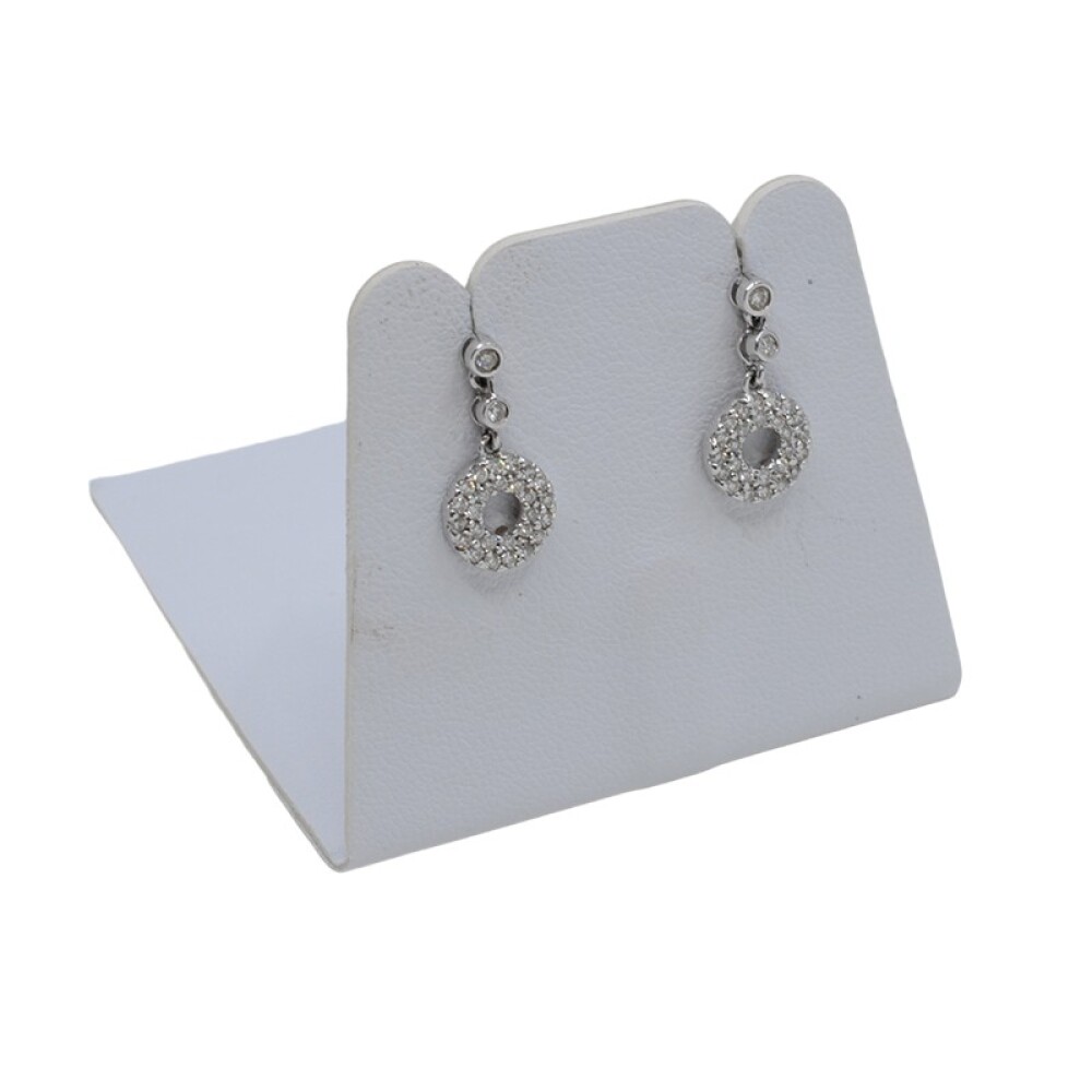 Caravanas En Oro 18K Blanco Y Brillantes Caravanas En Oro 18K Blanco Y Brillantes